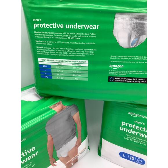 Protective underwear. Men’s Large.  Incontinence. Odor control. 3x18=54pr. B190 - Picture 3 of 4